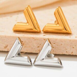 18K GOLD PLATED Stainless steel geometric trend stud earring